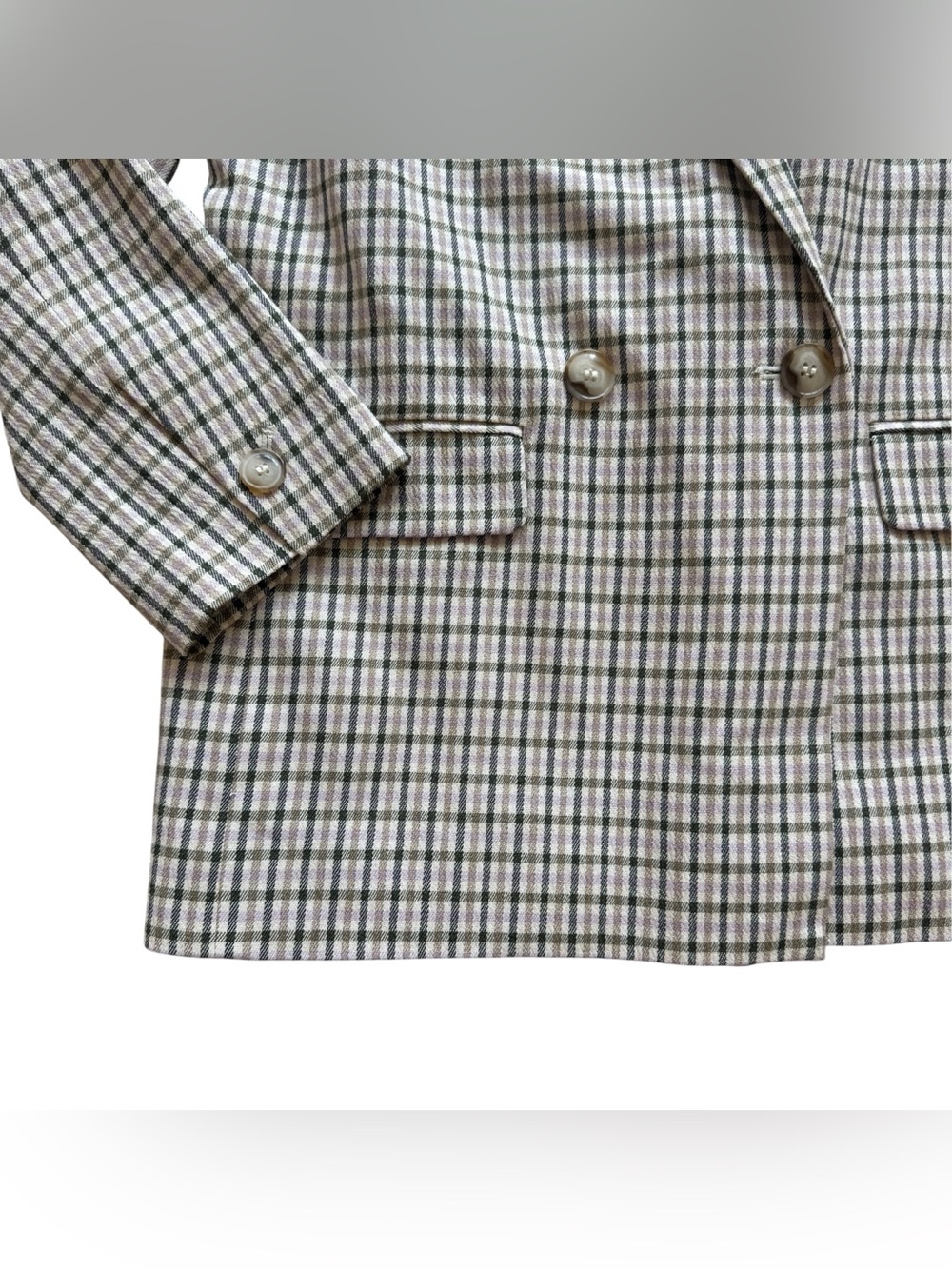 Madewell Dorset Blazer S Albemarle Plaid Neutral Preppy Academia Work Taupe Coat - Picture 7 of 16
